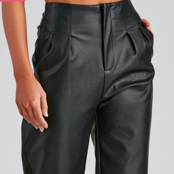 Windsor Pleated Leather Pants - Picture 5 of 5